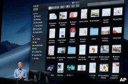 Craig Federighi, vicepresidente de Ingeniería de Software de Apple, en la Conferencia Mundial de Desarrolladores de la empresa, realizada en San José, California. Lunes, 4 de junio de 2018.