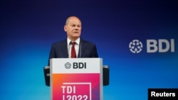 អធិការបតីអាល្លឺម៉ង់លោក Olaf Scholz ថ្លែងនៅទីក្រុងបែរឡាំង។