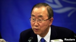 Le secrétaire général de l'ONU Ban Ki-moon, 6 mai 2014.