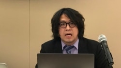 台北大學犯罪學研究所助理教授沈伯洋2019年10月23日參加全球檯灣研究中心應對中國銳實力座談會(美國之音鍾辰芳拍攝）