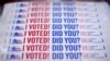 Wristbands for voters are seen at a polling station during early voting in Chicago, Illinois, U.S., Oct. 14, 2016. 