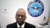 Defense Secretary Lloyd Austin provides opening remarks to the Ukraine Defense Contact Group on Jan. 23, 2024, from his home in Great Falls, Virginia. Austin has been recuperating at home from complications from prostate cancer treatments. (Department of Defense via AP)