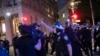 A police officer shouts at Associated Press videojournalist Robert Bumsted, Tuesday, June 2, 2020, in New York. New York City police officers surrounded, shoved and yelled expletives at two Associated Press journalists covering protests Tuesday in…