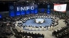 IMF总裁拉加德在利马召开的2015年IMF/世行年会上讲话。(2015年10月9日)