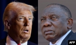 Rais wa Marekani Donald Trump (kushoto) na Rais wa Afrika Kusini Cyril Ramaphosa.