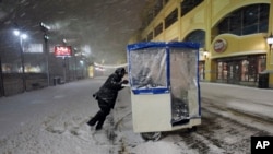 風雪中的新澤西州大西洋城