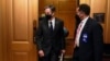 U.S. Secretary of State Antony Blinken departs after briefing Senators in Washington.