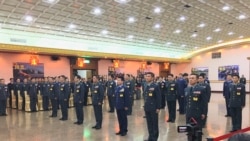 晉升將官的20名海陸空三軍官員（美國之音齊勇明攝）