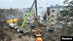 烏克蘭蘇梅市遭到俄羅斯無人機的攻擊。 (2024年3月23日)