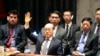 中国常驻联合国代表刘结一在安理会表决制裁朝鲜决议时举手赞成（2017年8月5日）
