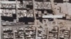Road damage and craters in Sha'ar District of Aleppo, Syria. (Satellite image Produced by UNITAR-UNOSAT)