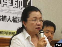 台灣在野黨民進黨立委田秋堇(美國之音張永泰拍攝)