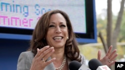 Kamala Harris lors d'une conférence de presse à Los Angeles, le 7 juin 2016.