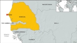Ramani ya Senegal na nchi zilizo jirani nazo
