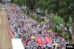 2019年6月9日香港反對逃犯條例修法大遊行 （美國之音申華拍攝）