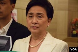 民主黨主席劉慧卿。（美國之音湯惠芸攝）