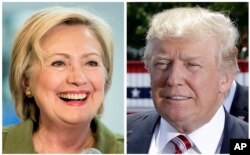 លោកស្រី Hillary Clinton បេក្ខជន​ប្រធានាធិបតី​មក​ពី​គណបក្ស​ប្រជាធិបតេយ្យ និង​លោក Donald Trump បេក្ខជន​ប្រធានាធិបតី​មក​ពី​គណបក្ស​សាធារណរដ្ឋ។