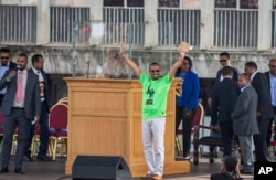 Le Premier ministre Abiy Ahmed lors de son rassemblement le 23 juin 2018.