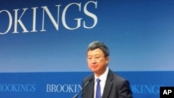 中國經濟學家朱民出任國際貨幣基金組織副總裁的職務。圖為他早前在布魯金斯學會演講。