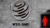 FILE - A logo is pictured outside the World Trade Organization headquarters next to a red pedestrian traffic light, in Geneva, Switzerland, Oct. 2, 2018.