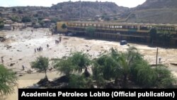 Estádio do Académica Petróleos do Lobito após chuvas de 12 de Março