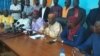 Des leaders de l’opposition lors d’une déclaration publique à Niamey, le 1er juillet 2020. (VOA/Abdoul-Razak Idrissa) 