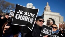 Manifestations suite à l'attentat qui a visé la rédaction de Charlie Hebdo.