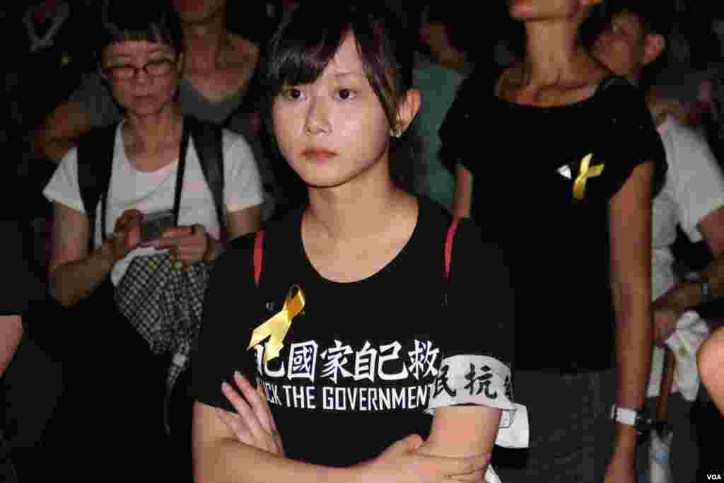 和平佔中運動舉行啟動佔中運動公民抗命集會(美國之音海彥拍攝)