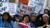Women march against U.S. President-elect Donald Trump in Manhattan, New York, Nov. 13, 2016.
