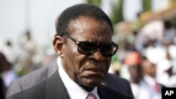 Le président de Guinée équatoriale Obiang Nguema Mbasogo, 29 mai 2015. 