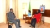 Rais wa Tanzania Samia Suluhu Hassan (kulia), akiwa katika mkutano na kiongozi wa upinzani Tundu Lissu ambaye anaishi uhamishoni Brussels, Ubelgiji. Feb 16, 2022
