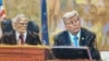 El juez Arthur Engoron, a la izquierda, y el expresidente Donald Trump, durante el juicio por fraude en la corte de Manhattan, en Nueva York, EEUU, el 6 de noviembre de 2023.