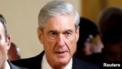 Le procureur spécial Robert Mueller lors d'une réunion avec les membres du Sénat américain sur l'enquête autour d'une éventuelle collusion entre la Russie et la campagne du président Trump, au Capitole, Washington, 21 juin 2017.