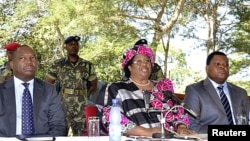 Presidente Joyce Banda numa conferência de imprensa na the capital, Lilongwe.
