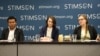 Left to right: Mory Sar, co-founder, and vice-president of the Cambodian Youth Network; Olivia Enos, a policy analyst at the Asian Studies Center of the Heritage Foundation; and Courtney Weatherby, a Southeast Asia research analyst at the Stimson Center. The panelists talked about Cambodia's human rights situation at the Stimson Center in Washington, DC, May 29, 2018. (Hong Chenda/VOA Khmer) 