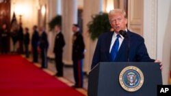 លោកប្រធានាធិបតី Trump ថ្លែងនៅសេតវិមានកាលពីថ្ងៃទី២៩ មករា ឆ្នាំ២០២៥។
