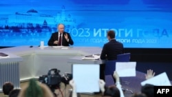 «Прямая линия» президента России Владимира Путина. Москва. 14 декабря 2023г.