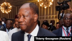 Le président Alassane Ouattara de la Côte d'Ivoire, 10 avril 2017.