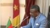 FILE - Cameroon Prime Minister Joseph Dion Ngute speaks during a meeting on the country's reconstruction, in Yaounde, Dec. 5, 2019. (Moki Edwin Kindzeka/VOA)