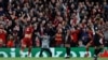 Roberto Firmino de Liverpool jubile après avoir marqué le troisième but de son équipe contre le PSG en match de la ligue des champions, Liverpool, Grande-Bretagne, 18 septembre 2018.