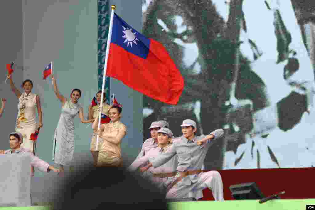 台灣總統蔡英文發表就職演說，2016年5月20日總統府前典禮（美國之音齊勇明攝影）