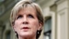 FILE - Australia's Foreign Minister Julie Bishop talks to journalists during a news briefing in Kyiv, July 28, 2014. 