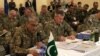 Pakistan army chief General Qamar Javed Bajwa (L) and Commadner of U.S. and Resolute Support military mission General John Nicholson attending the security conference in Kabul, Feb. 13, 2018. (Courtesy Pakistan army media wing, ISPR)