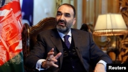 FILE - Atta Mohammad Noor, governor of Balkh province, speaks during an interview in Kabul, Afghanistan, Jan. 25, 2017. 