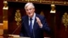 FILE - French Prime Minister Michel Barnier speaks at the National Assembly in Paris, Oct. 8, 2024. 