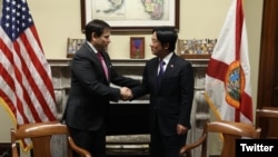 美國聯邦參參議員魯比奧2020年2月3日在國會山會見台灣候任副總統賴清德（魯比奧推特）