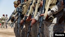 Soldats saoudiens à Marib au Yémen, 26 janvier 2018.