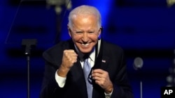 Le candidat démocrate Joe Biden à Wilmington, Delaware, le 7 novembre 2020.