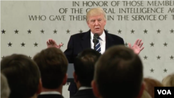 Donald Trump donne un discours devant la CIA, en Virginie, le 21 janvier 2017.