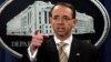 FILE - Deputy Attorney General Rod Rosenstein during a news conference at the Justice Department in Washington, Oct. 17, 2017. 